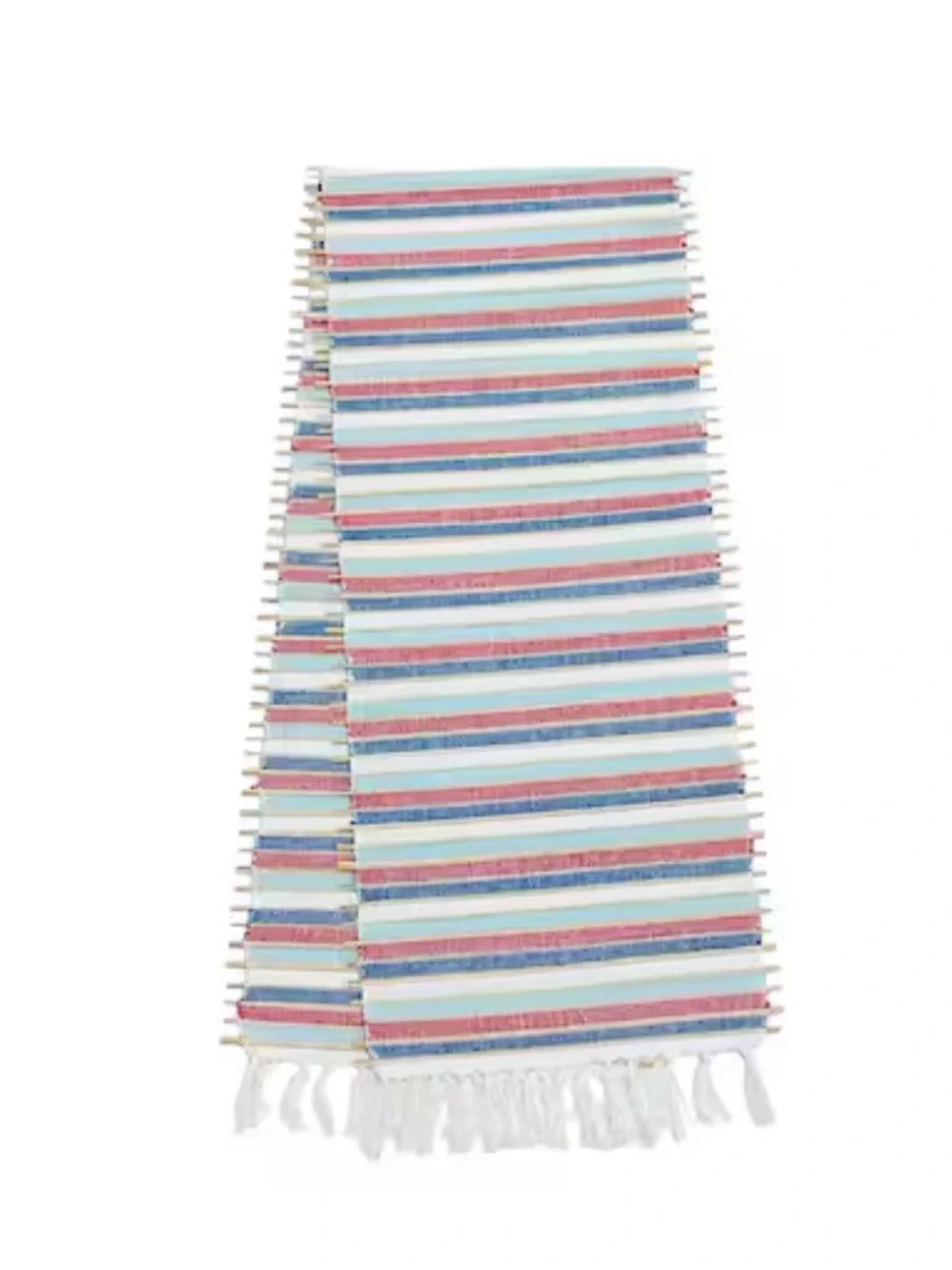 Celebrate It Red White & Blue Striped Table Runner 14” x 6 Ft New